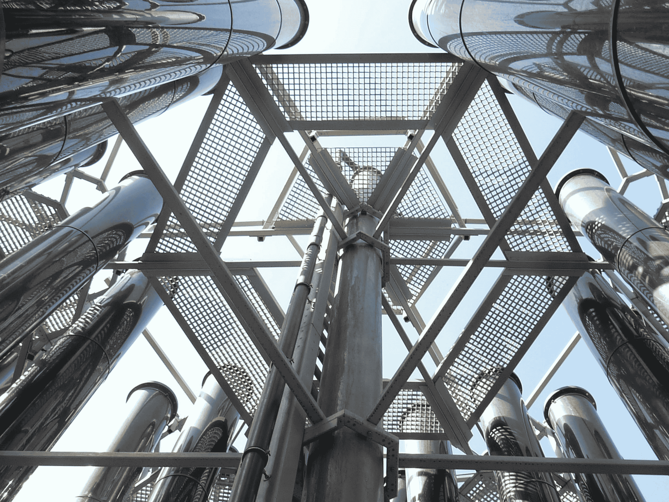 Proyecto de investigación en el sur de España, construcción sin los tubos verticales de Fibrolux