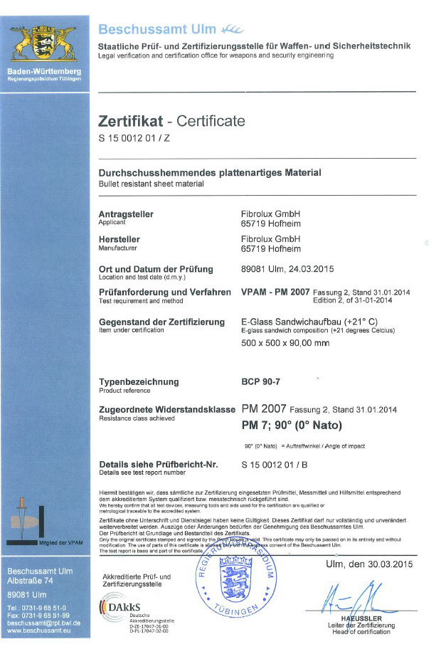 Klasse 7 nach Zertifikat VPAM – PM 2007