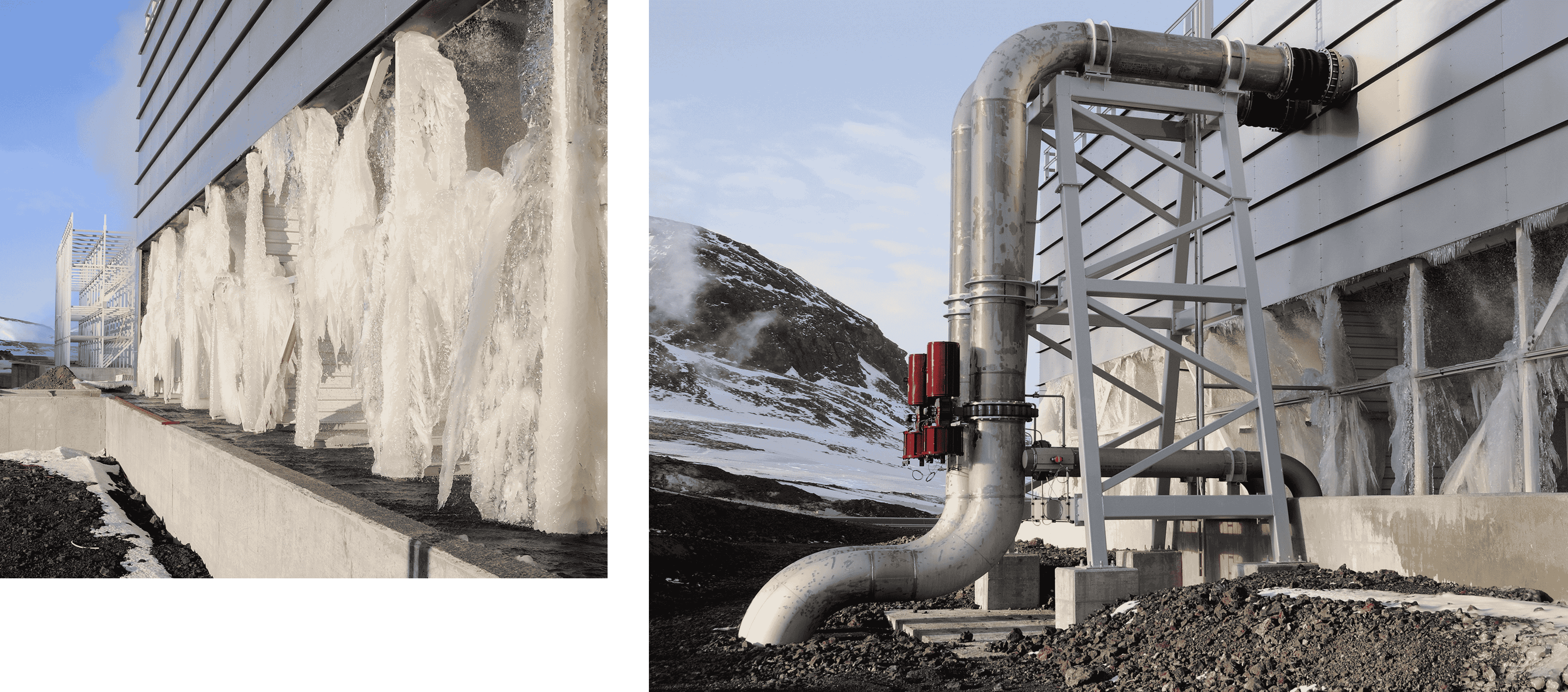 auf der Hochebene Hellisheidi  im Südwesten Islands - GFK Kühlturmprofile geliefert von Fibrolux