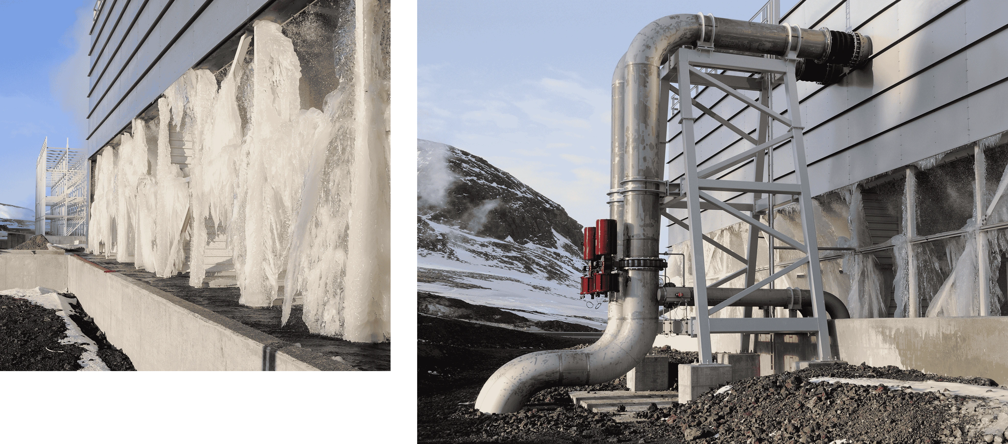 auf der Hochebene Hellisheidi  im Südwesten Islands - GFK Kühlturmprofile geliefert von Fibrolux
