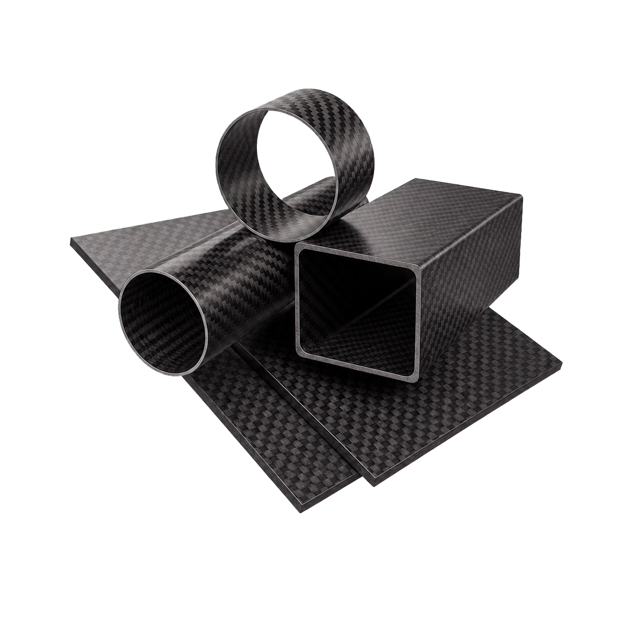 Verschiedene Carbon Profile, Platten und Rohre